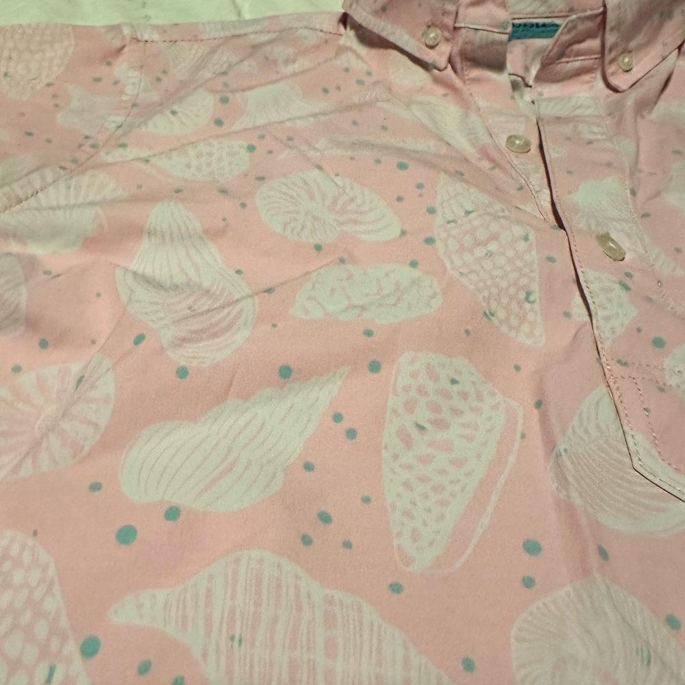Chubbies Mens Button Pullover Shirt Seashells Pin… - image 5